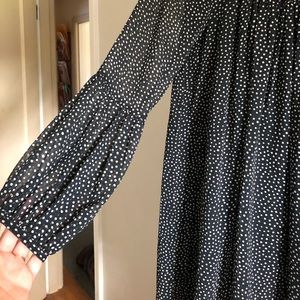 Black and White Polka Dot Long Sleeved Dress